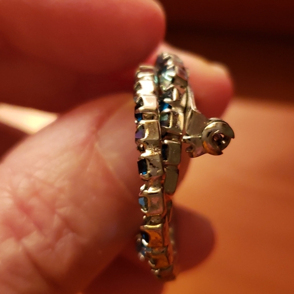 Double Circle Blue Stone Pin - Picture 4 of 4